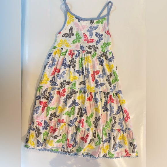 Mini Boden Tiered Buttefly Tank Pompom Dress Jersey Knit 9/10 - Picture 2 of 8
